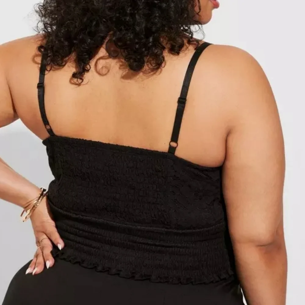 Torrid Lace Smocked Crop Top - Picture 2 of 9